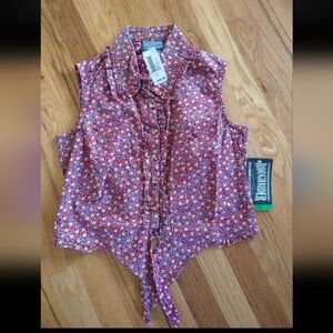 Western Sleeveless Cotton Shirt Size Small NEW